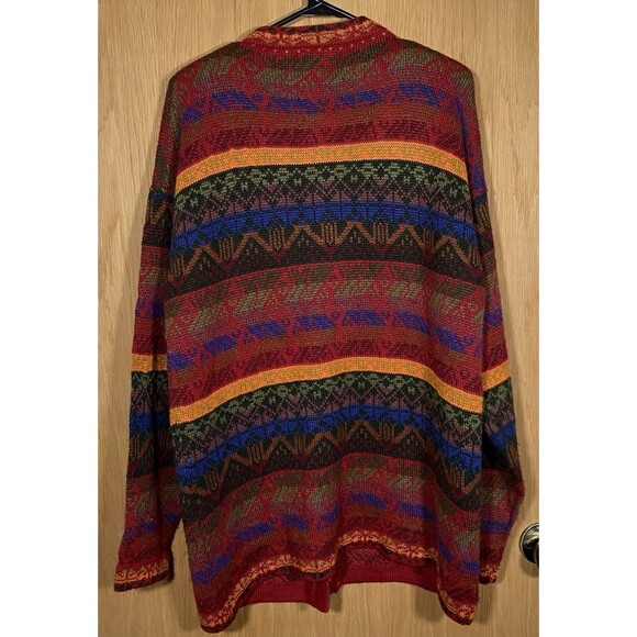 The Alpaca Connection Cardigan Sweater Jumper Colorful Aztec Western Artsy Sz XL - Picture 2 of 10